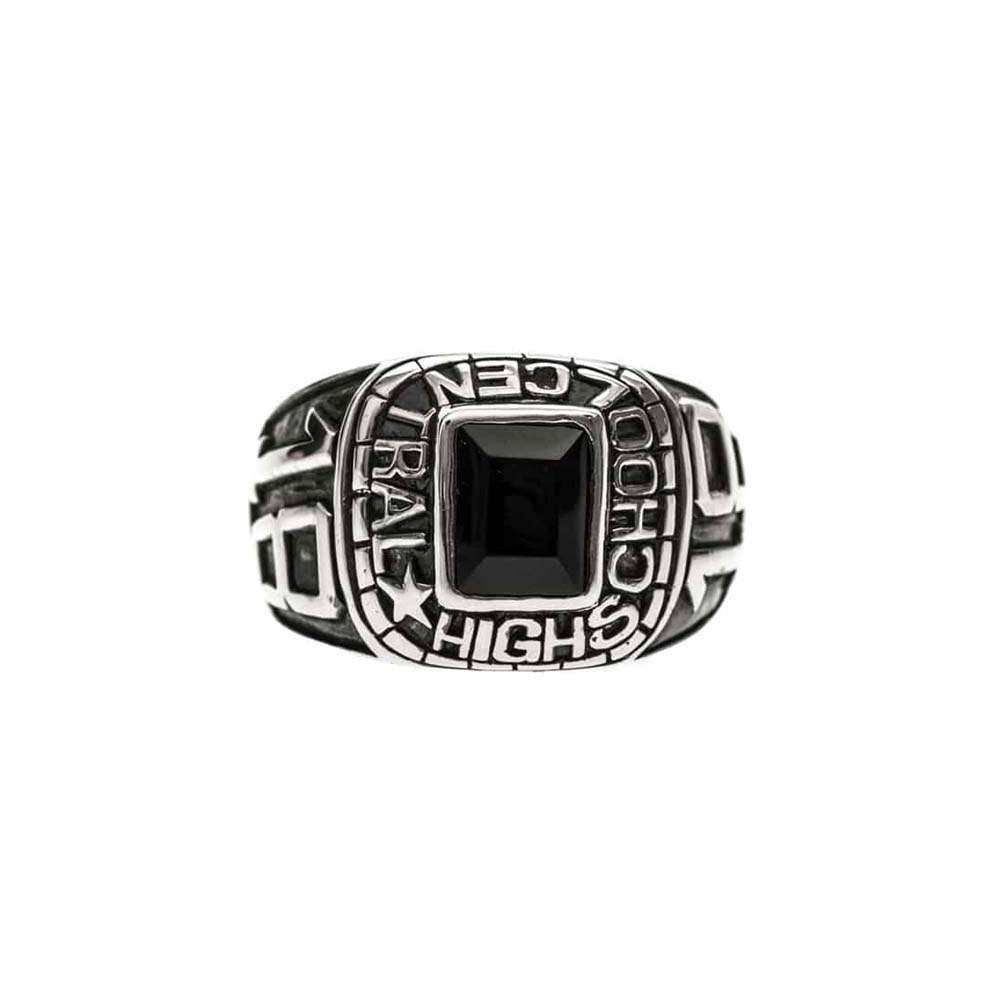 Orus bijoux men - Wholesale Signet Ring - Academic man silver signet ring black stone silver