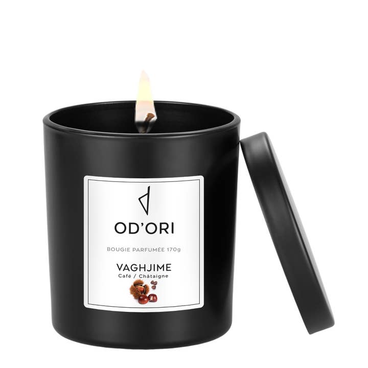 Bougie 170g - VAGHJIME (Café / Châtaigne) pour la vente par odori.corsica