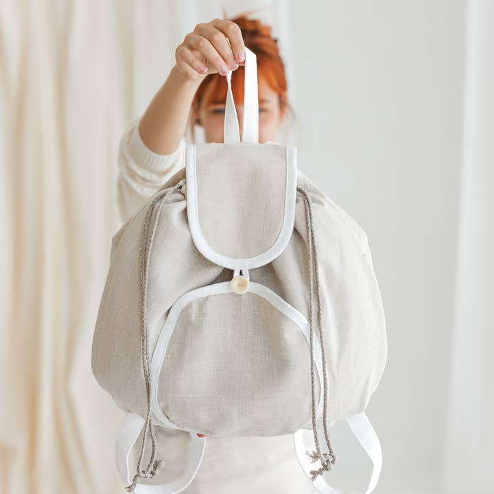 Sava Seasons – Großhandel Rucksack – Damen – Leinen-Rucksack • Damen Mädchen Boho Rucksack UNI NATURAL