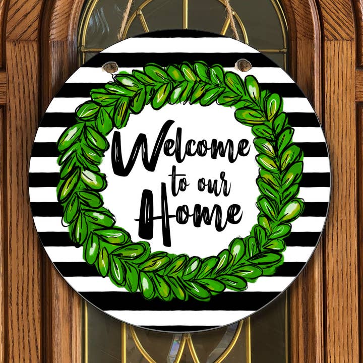 Welcome to our Home Wooden Door Hanger for wholesale by Joetta Marie