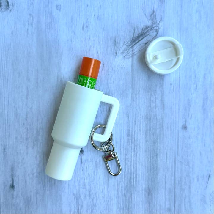 iconic mi – wholesale Keychain – Women's – Mini Tumbler Keychain Carry Storage Container White4