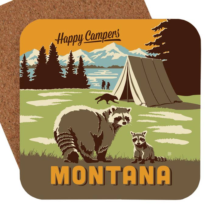 Montana Happy Campers Coaster for wholesale by Tourist Courts