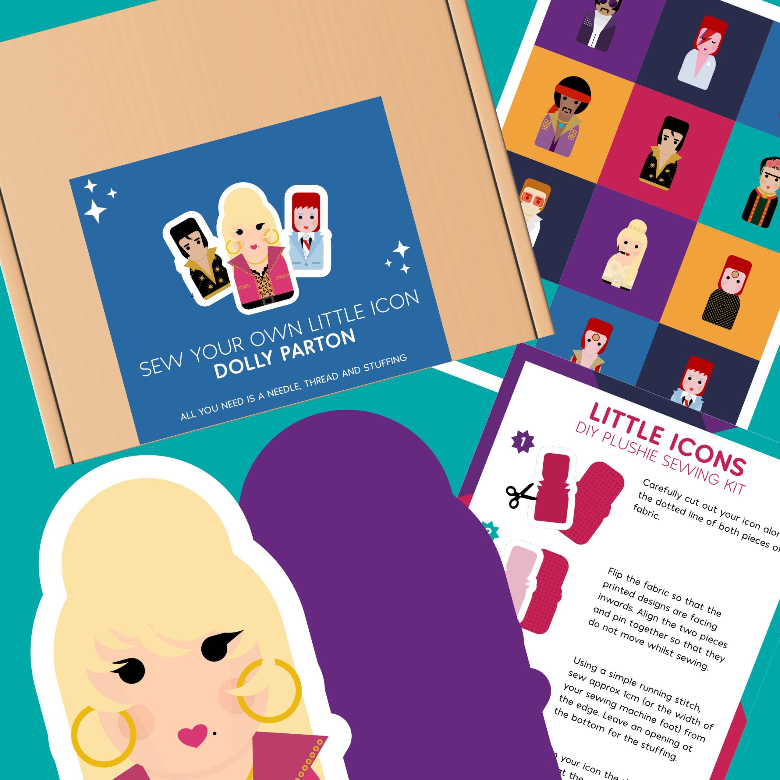 Hey There Munchquin - Wholesale Craft Sewing Kit - Dolly Parton inspired Plushie Cushion Sewing Kit - Little Icons0