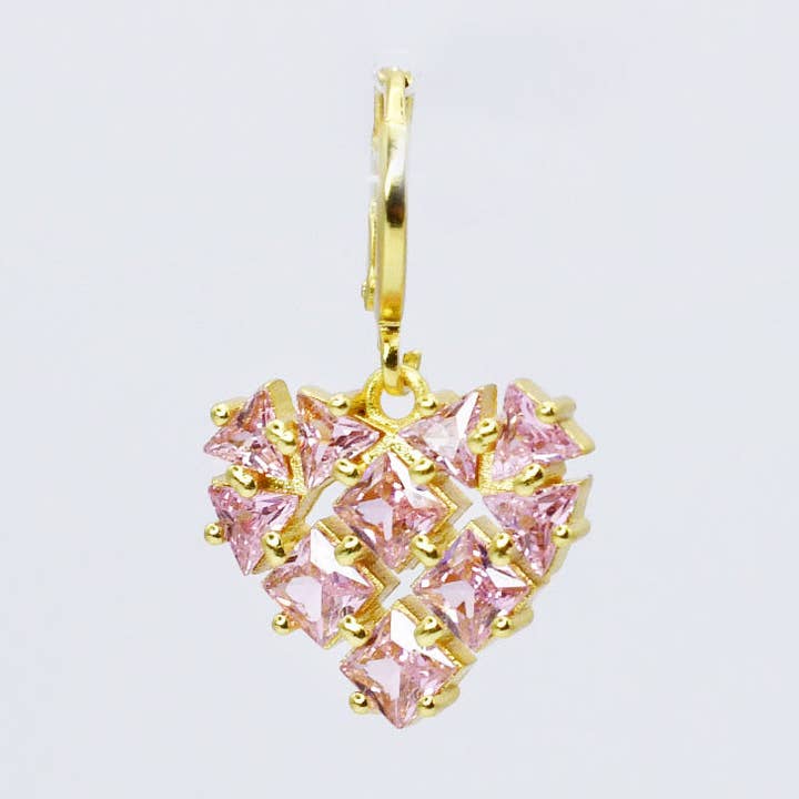 Treasure Jewels Inc. - Vente Breloques/médailles personnalisées - Breloque rose en forme de cœur CH-3490