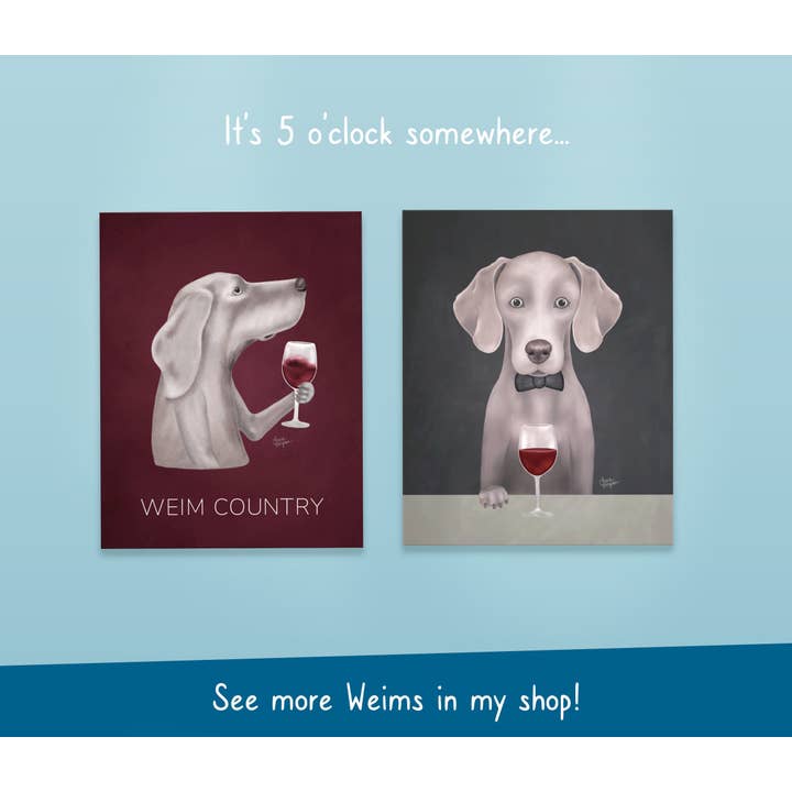 Laura Bergsma Studio – Engroshandel Kunsttryk – Weimaraner Hundekunsttryk, Weim Country7