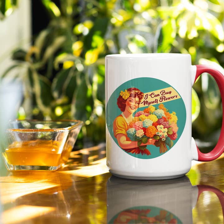 Calm Down Caren - Wholesale Coffee Mug - I Can Buy Myself Flowers Mug - Miley Cyrus1