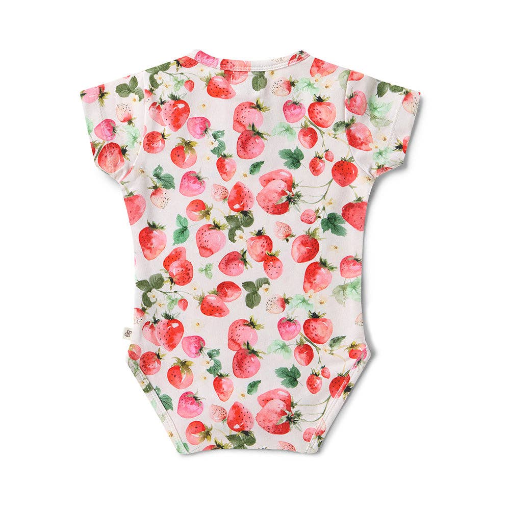 Snuggle Hunny - Wholesale Bodysuit (Non-Footed) - Baby - Strawberry Short Sleeve Organic Bodysuit8