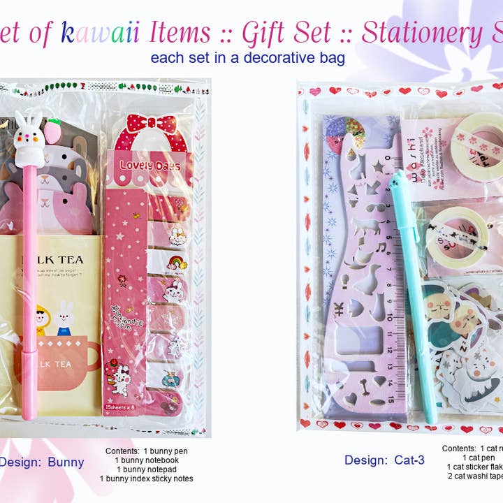 Especially Selected Trading eK - Wholesale Stationery/Notecard Set - 4pc- cute Stationery Sets kawaii Giftset for girls3