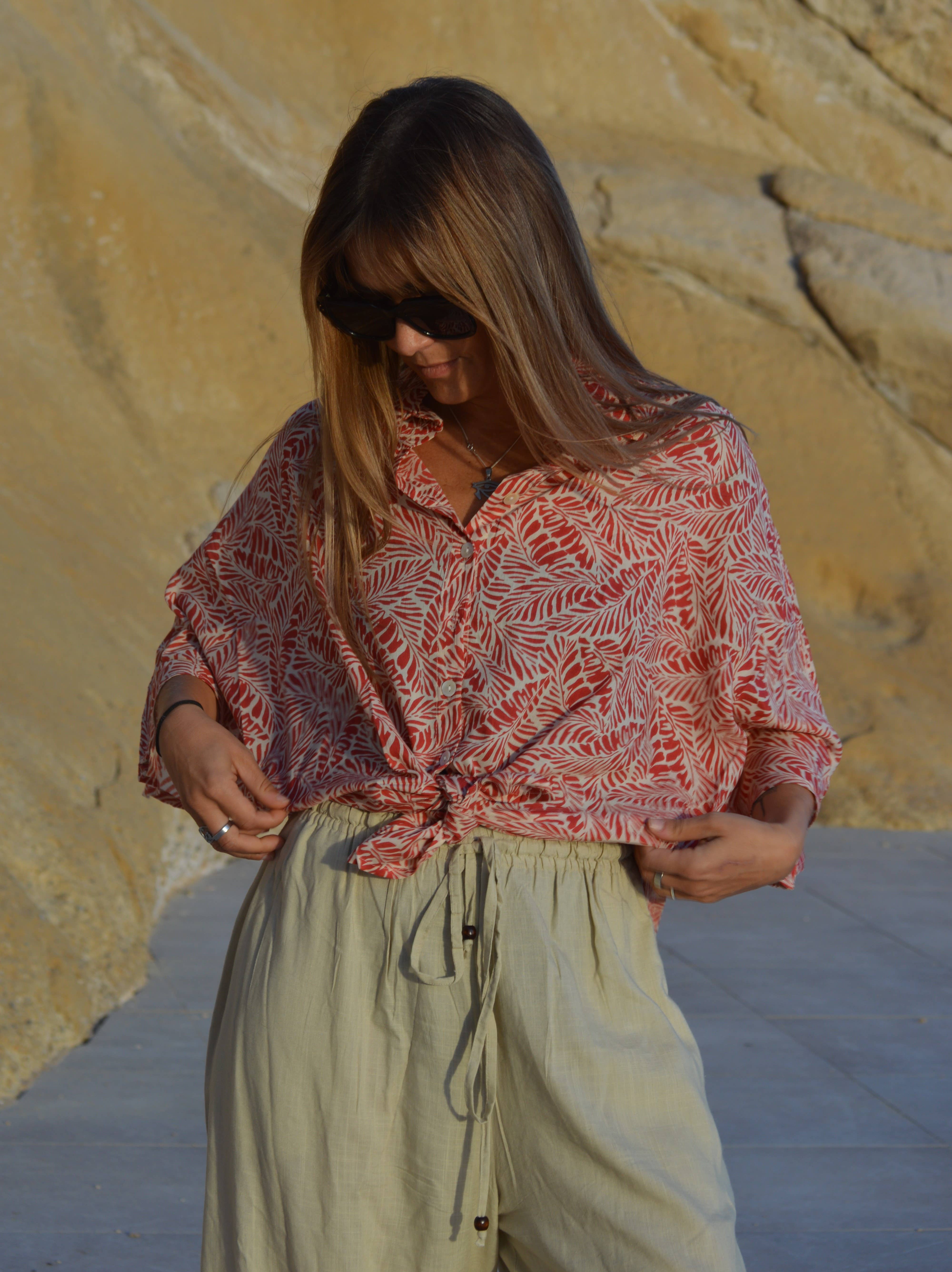 Mandala by Mallorca - Wholesale Button Down Shirt - Women's - BUTTERFLY SHIRT2