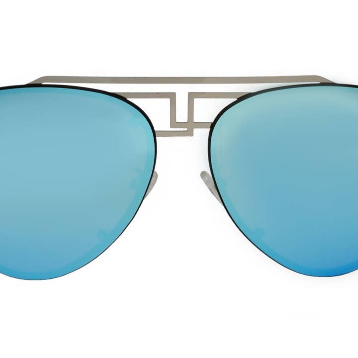 FAMKE - Miroir Argent/Bleu pour la vente par SLOANE Eyewear