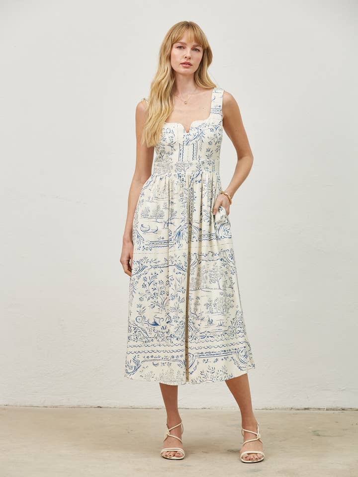 Robe Midi à Large Bande Laurel pour la vente par Isla Maude