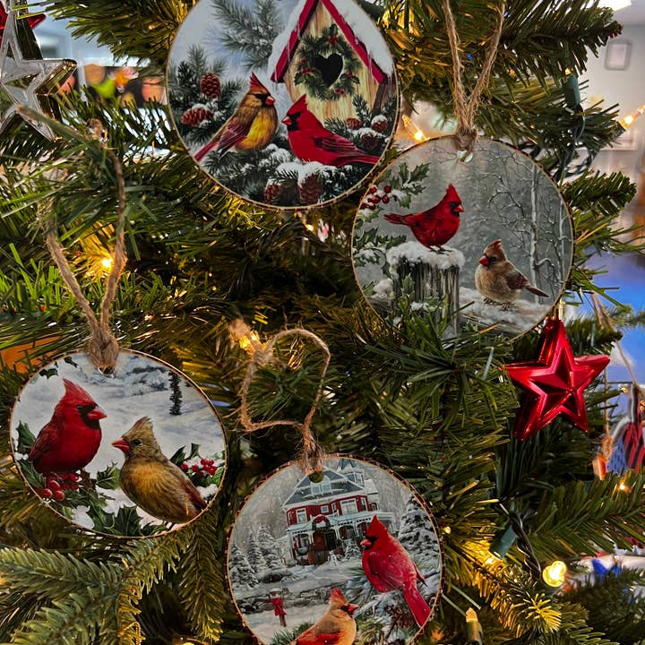 Cardinal Christmas Ornament Set for wholesale by Thompsons Handmade Country LLC