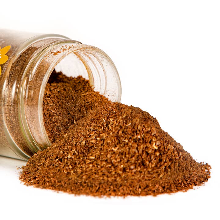 SHEFFA - Wholesale Dried Spice Mix - SHEFFA Ras El Hanout Spice Blend (3.5 oz Glass Jar, 100g)1