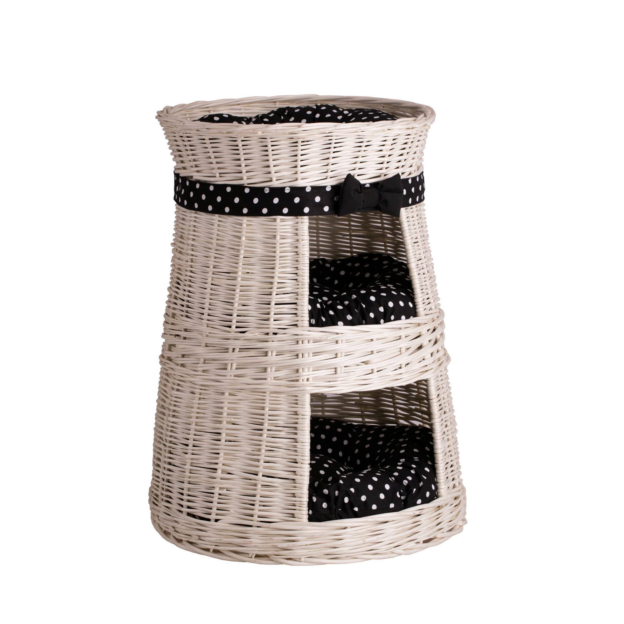 The Wicker Stories - Wholesale Pet Bed - Cat/Dog - Wicker Round Pet House, Whitewashed Pet Bed, Natural4