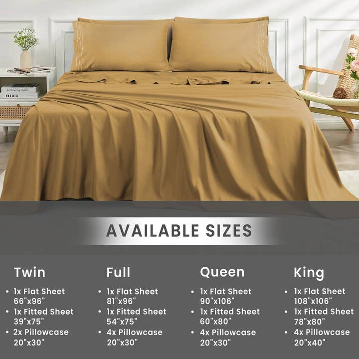 Cottonpassion_US - Vente Parures de lit - Ensemble de draps 6 pièces en microfibre Ensemble de draps ultra doux23