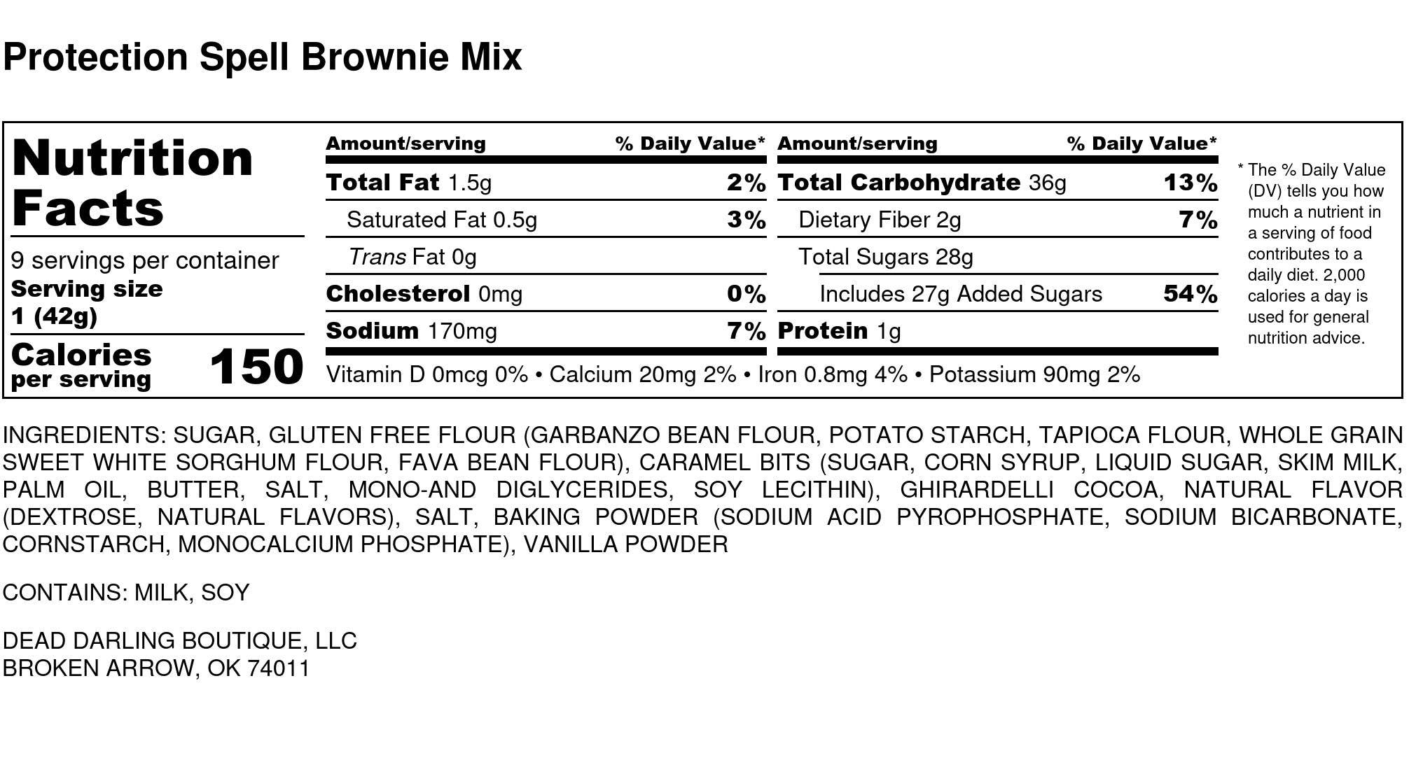 Dead Darling Boutique - Wholesale Browniemix - Protection Spell Brownie Mix3