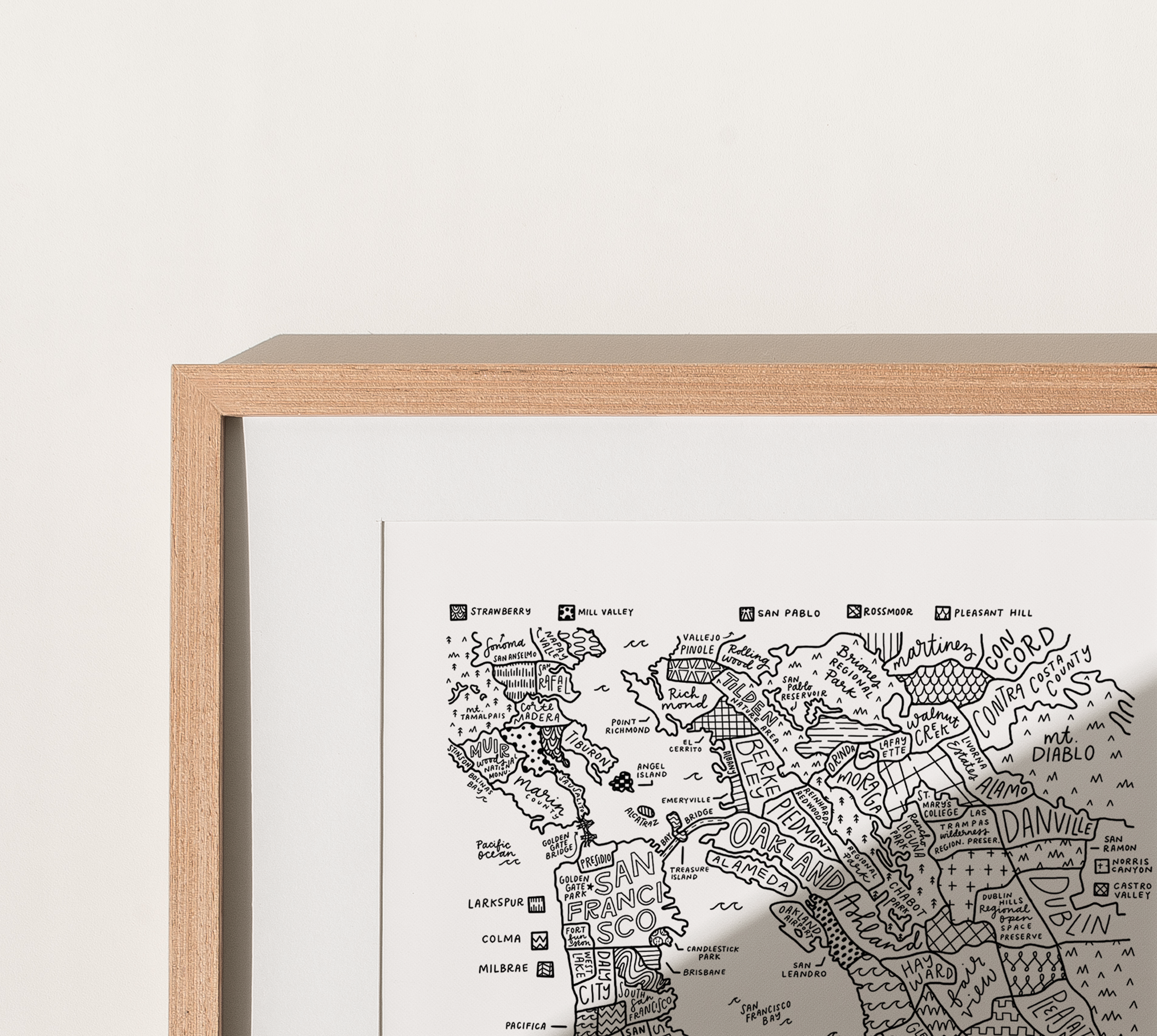 By Aleisha - Wholesale Art Print - Bay Area (San Francisco) Map Print6