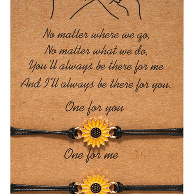 Yellow Sun Flower Braided Bracelets YWYP006 for wholesale on Faire