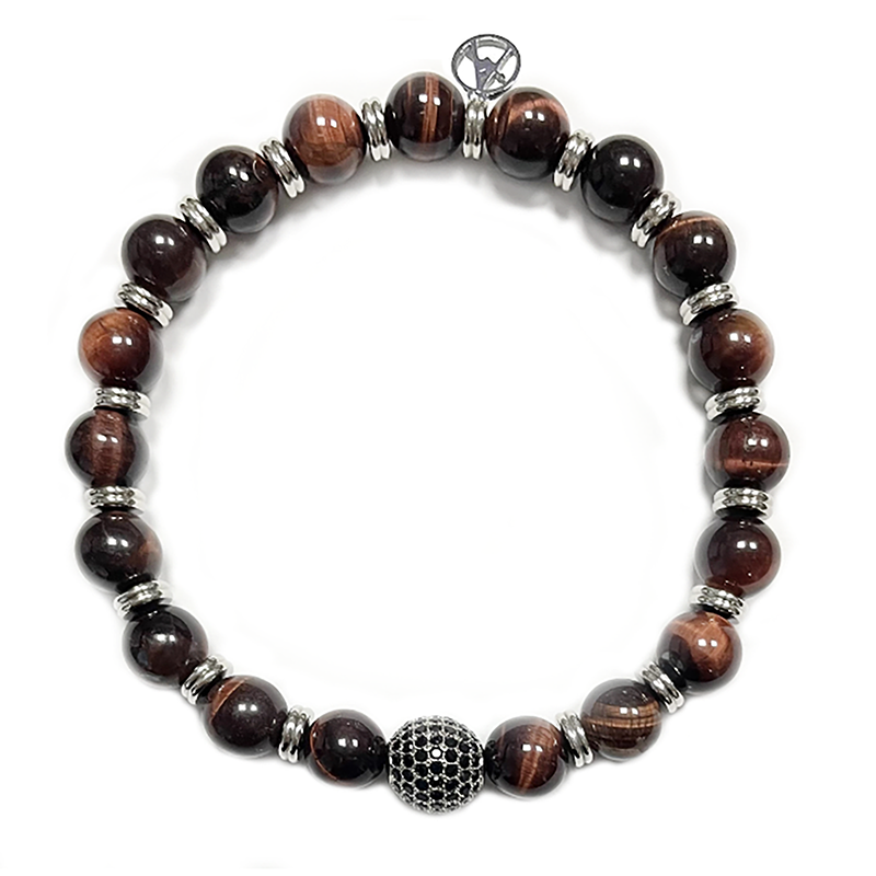 AMORINO SRL - Venta al por mayor Pulsera de cuentas - Pulsera Elástica para Hombre con Piedras - KM23111E614/615/6160