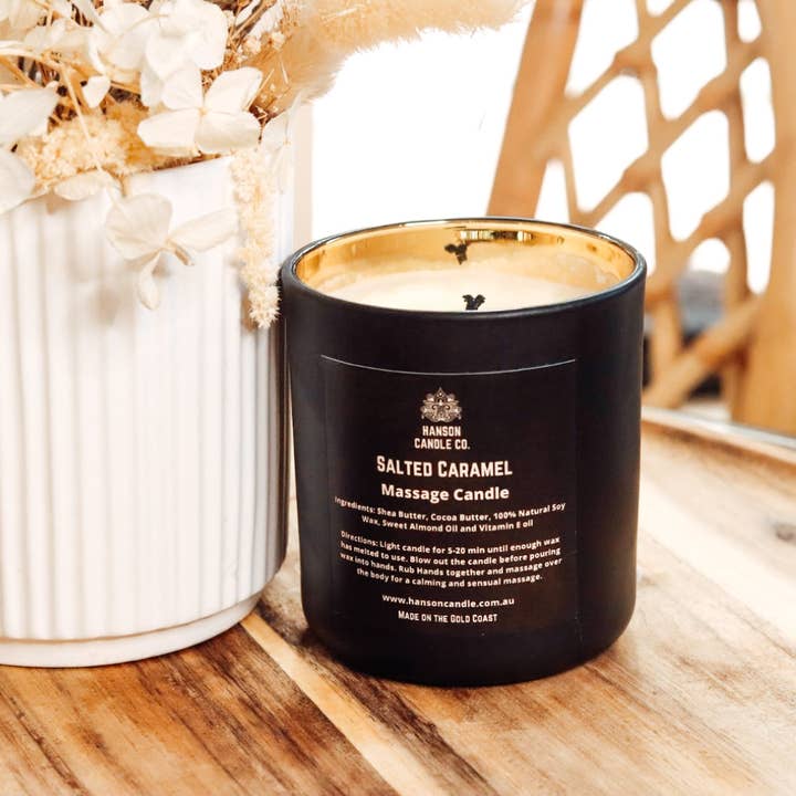 Hanson Candle Co. - Wholesale Jar/Filled Candle - Sensual Massage Candle - Matte Black1