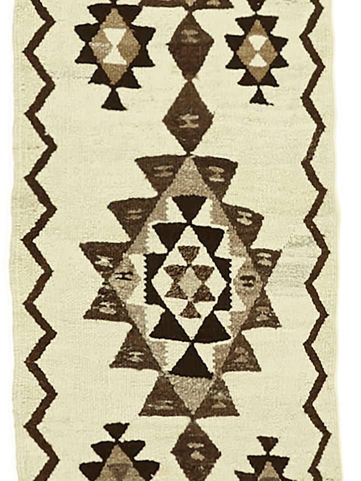 Tapis Kilim Bohème Blanc 3x9 - 42818 pour la vente par RUG N CARPET