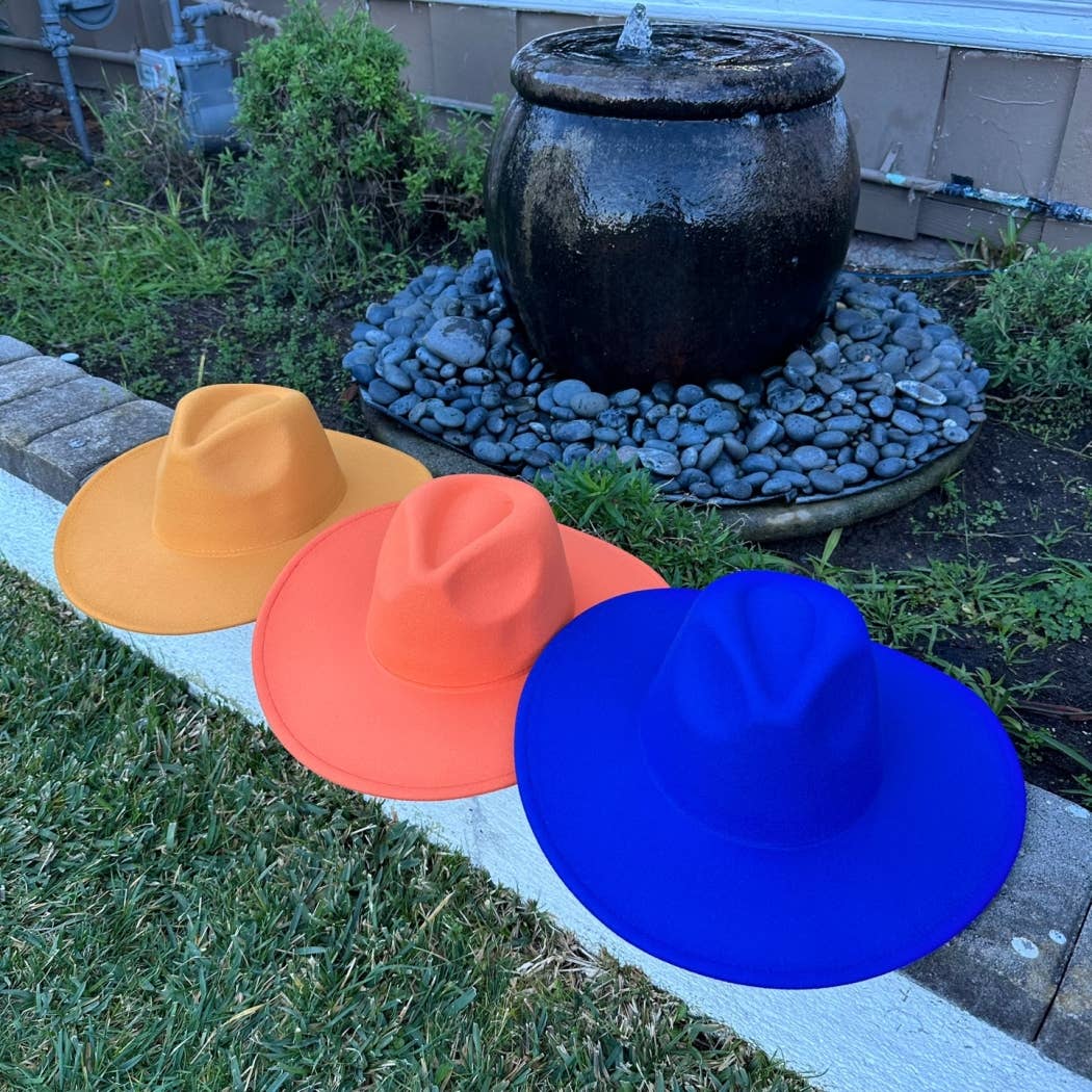 One and Only Accessories - Wholesale Fedora - Women's - Best seller Fashion Classic Wide Brim Felt Hat New Color1