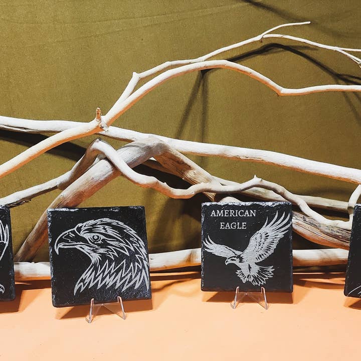 American Eagle Drink Coasters for wholesale by Fiddler's Green Wood Working