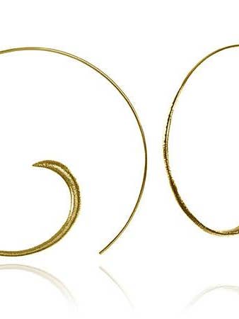 Brushed 18k Gold Plated Swirly Earrings for wholesale by Sikara & Co.