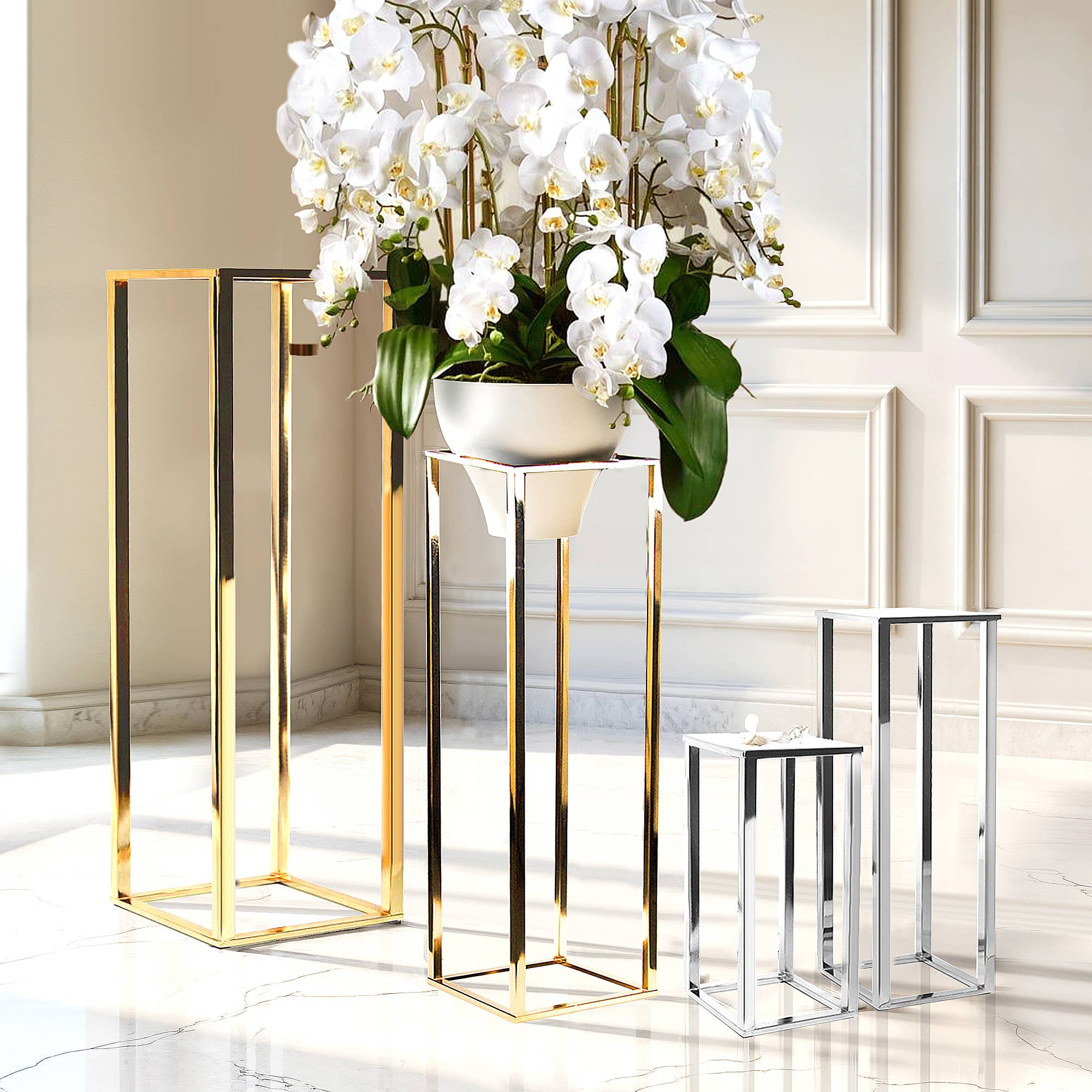 Galore Home - Wholesale Tafelbladdecoratie - Set van gegalvaniseerde metalen standaard1