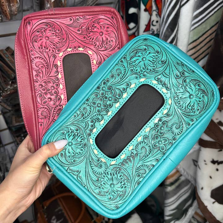 Tooled Leather Baby Wipe & Diaper Pouch for wholesale by Sunshine Home Textile