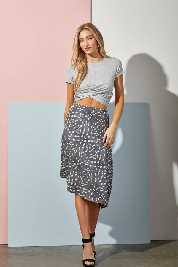 JADE BY JANE - Wholesale Skirt - Women's - Animal Print Asymmetrical Midi Skirt7