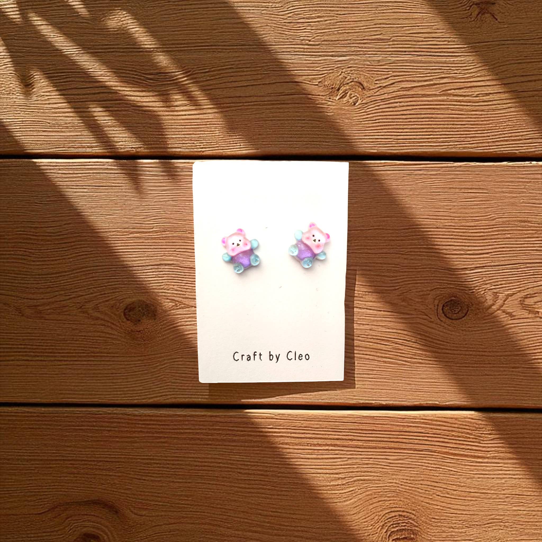 Craft by Cleo - Wholesale Stud/Post Earrings - Tiny Teddy Studs2