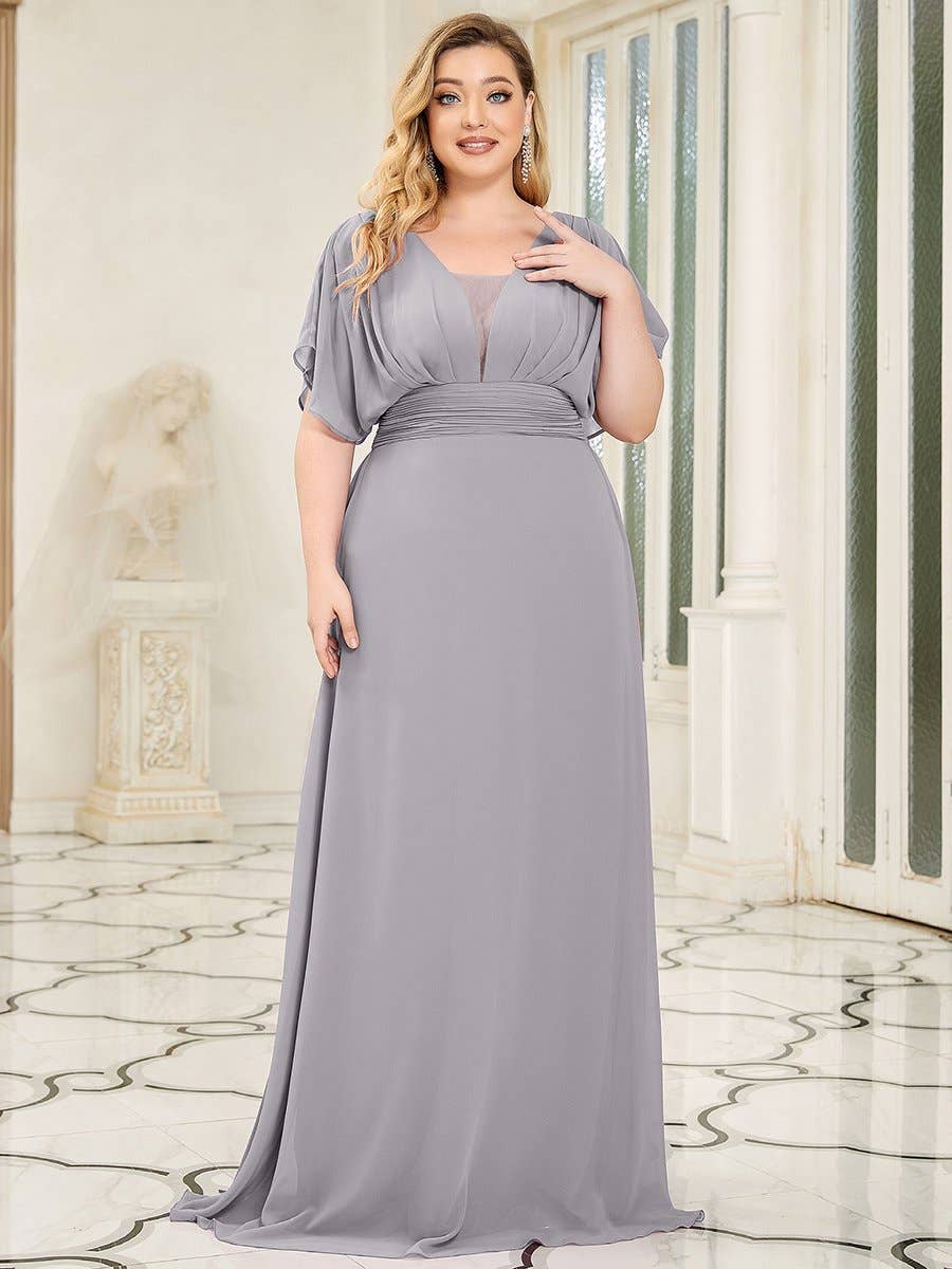 Ever-Pretty - Wholesale Dress - Women's - Plus Size A-Line Empire Waist Maxi Evening Party Dress10