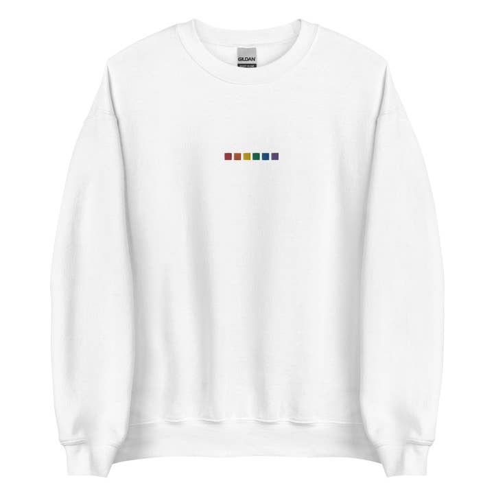 Felpa unisex ricamata Rainbow Squares per la vendita all'ingrosso da parte di Gay Pride Apparel
