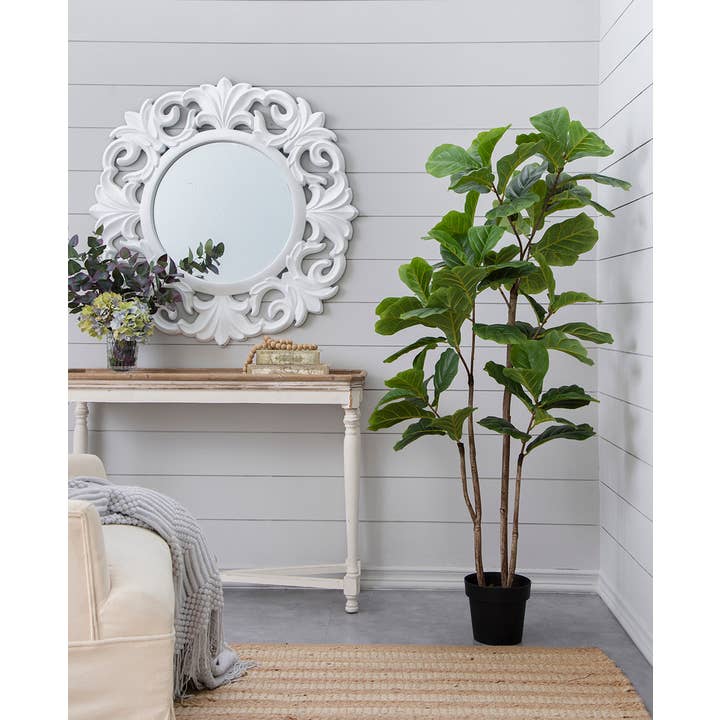 A&B Home Group Inc. - Wholesale Artificial plant - 24x24x59"H Faux Fiddle Leaf Fig in Black Pot2