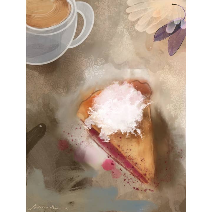 Anna DiVito Studio - Wholesale Everyday Greeting Card - PIE AND COFFEE BLANK GREETING CARD