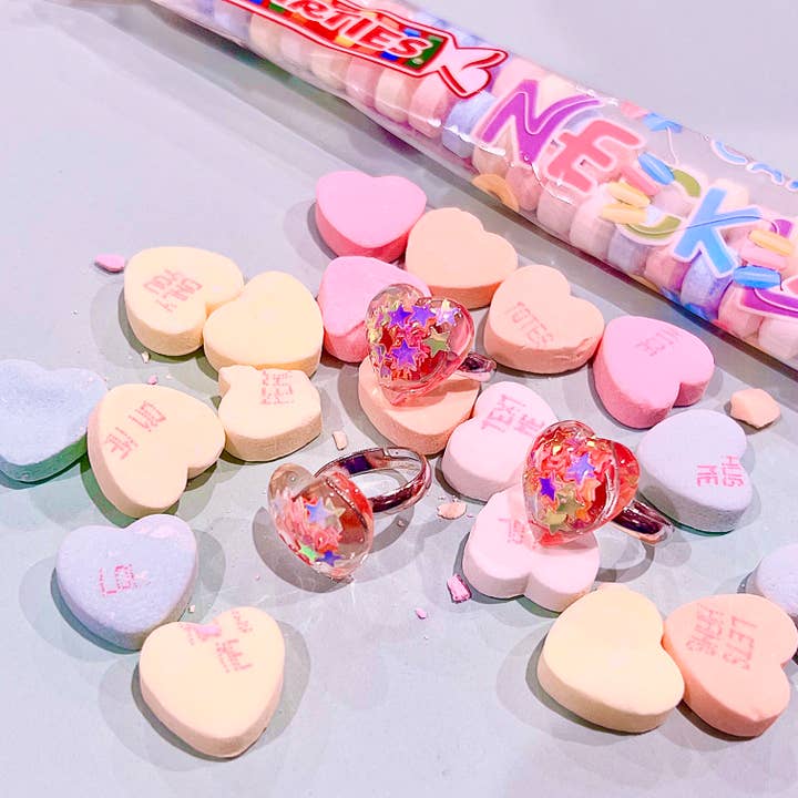 Pop Cutie Accessories & Gifts - Wholesale Kids Necklace - Kids - Pop Cutie Kids Confetti Heart Ring - Valentines Day1