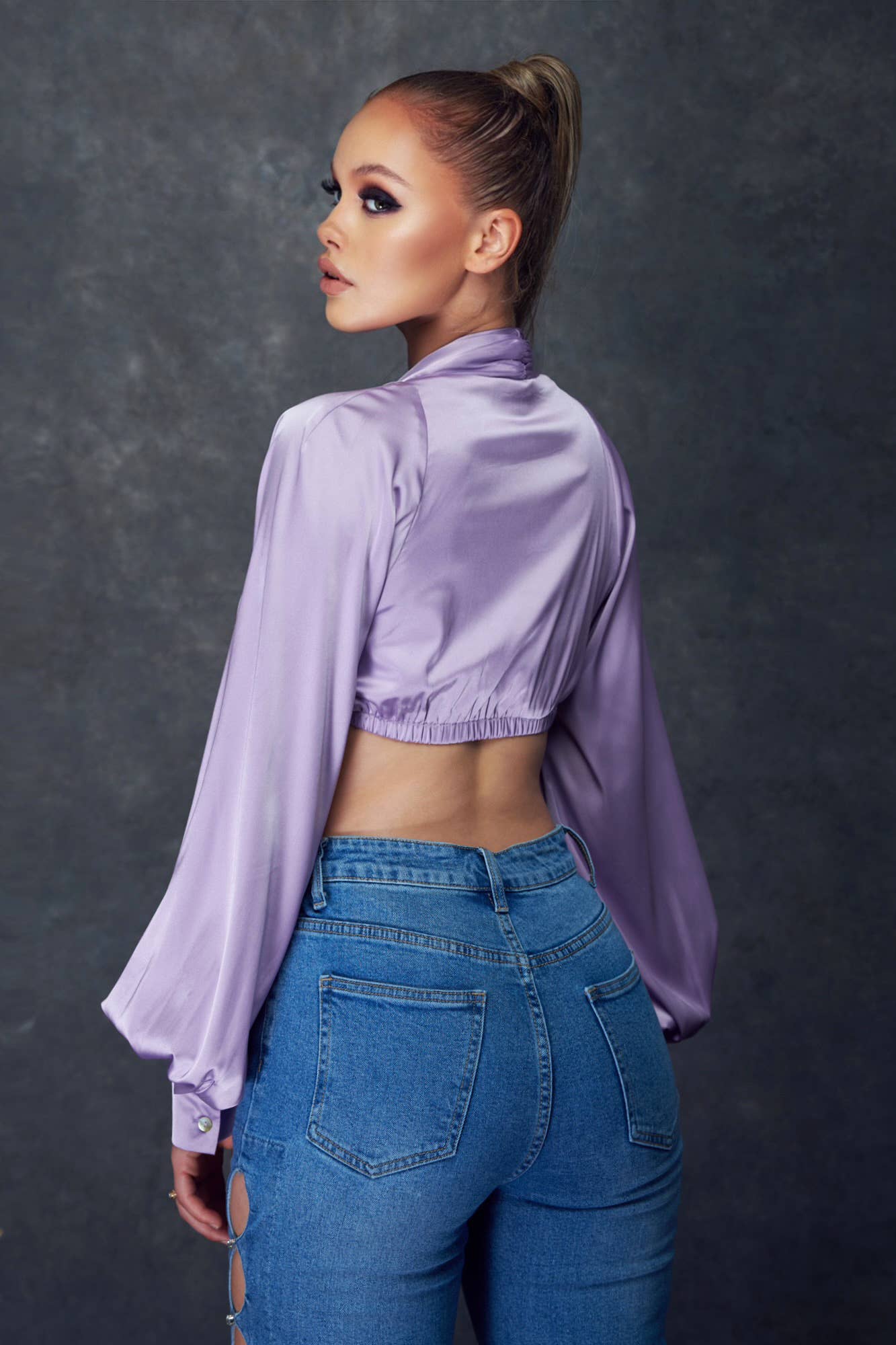 WFFS - Wholesale Blouse - Women's - Satin Crop Top2