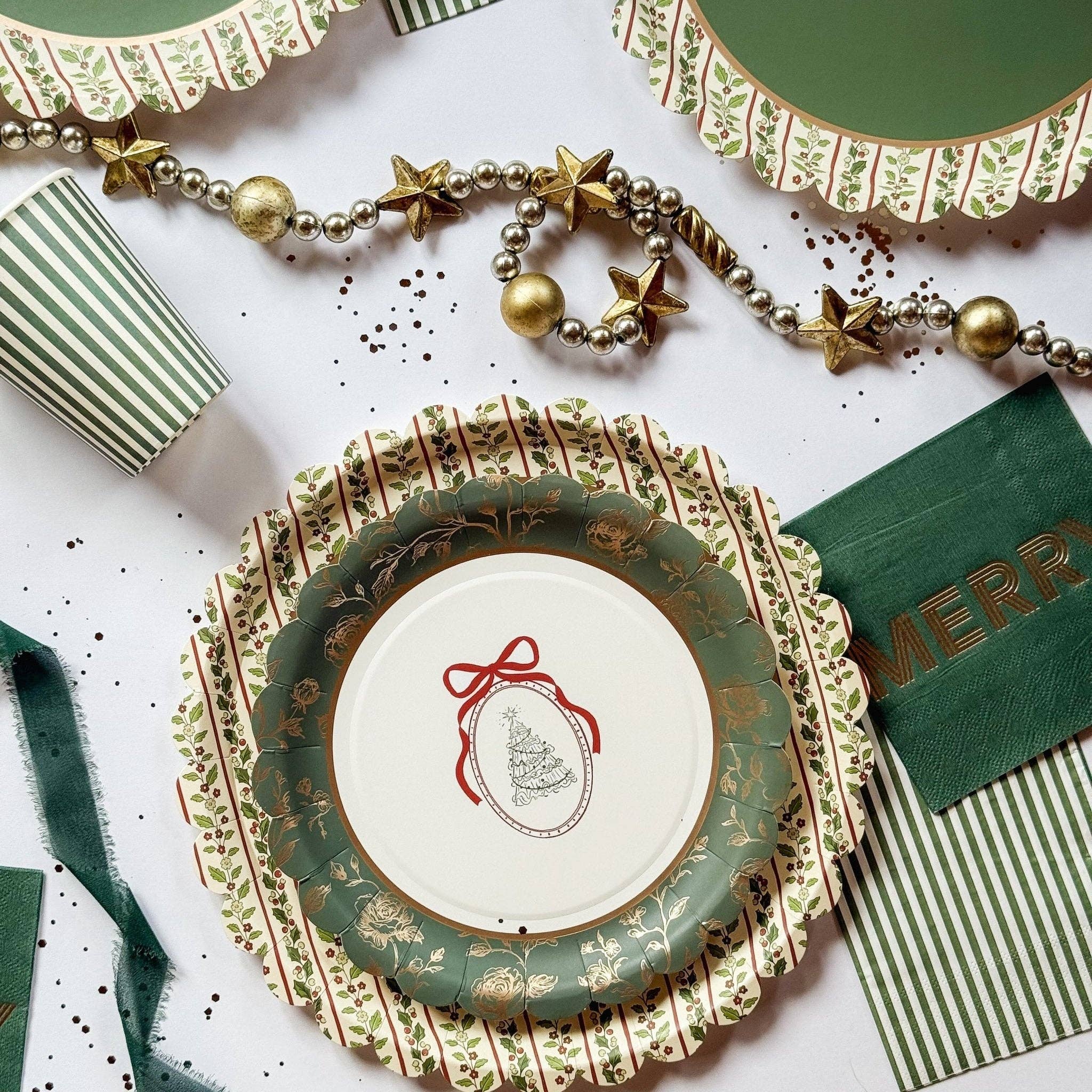 Josi James - Wholesale Disposable Cup - Green & White Candy Stripe Paper Cups (12pcs)2