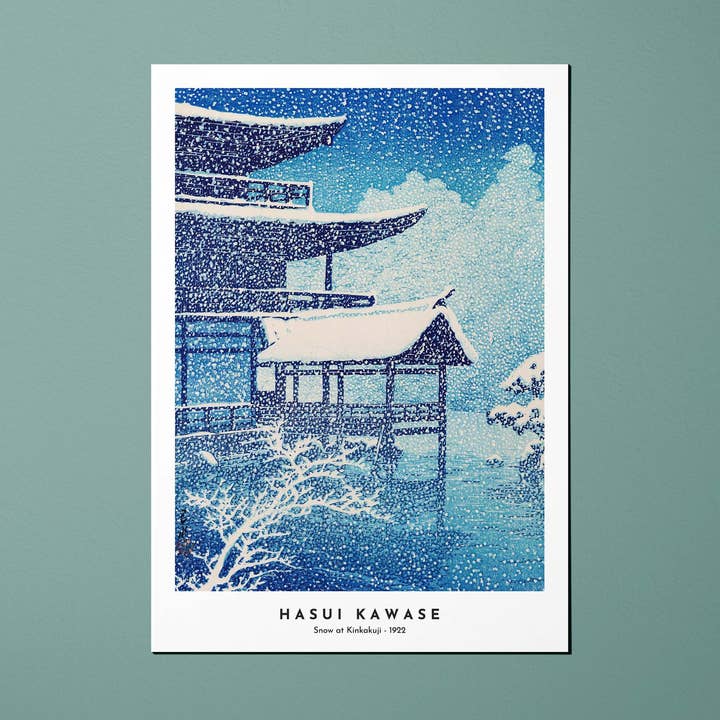 Oneart - Wholesale Postcard - Postcard Japanese Prints Snow of Kinkakuji0