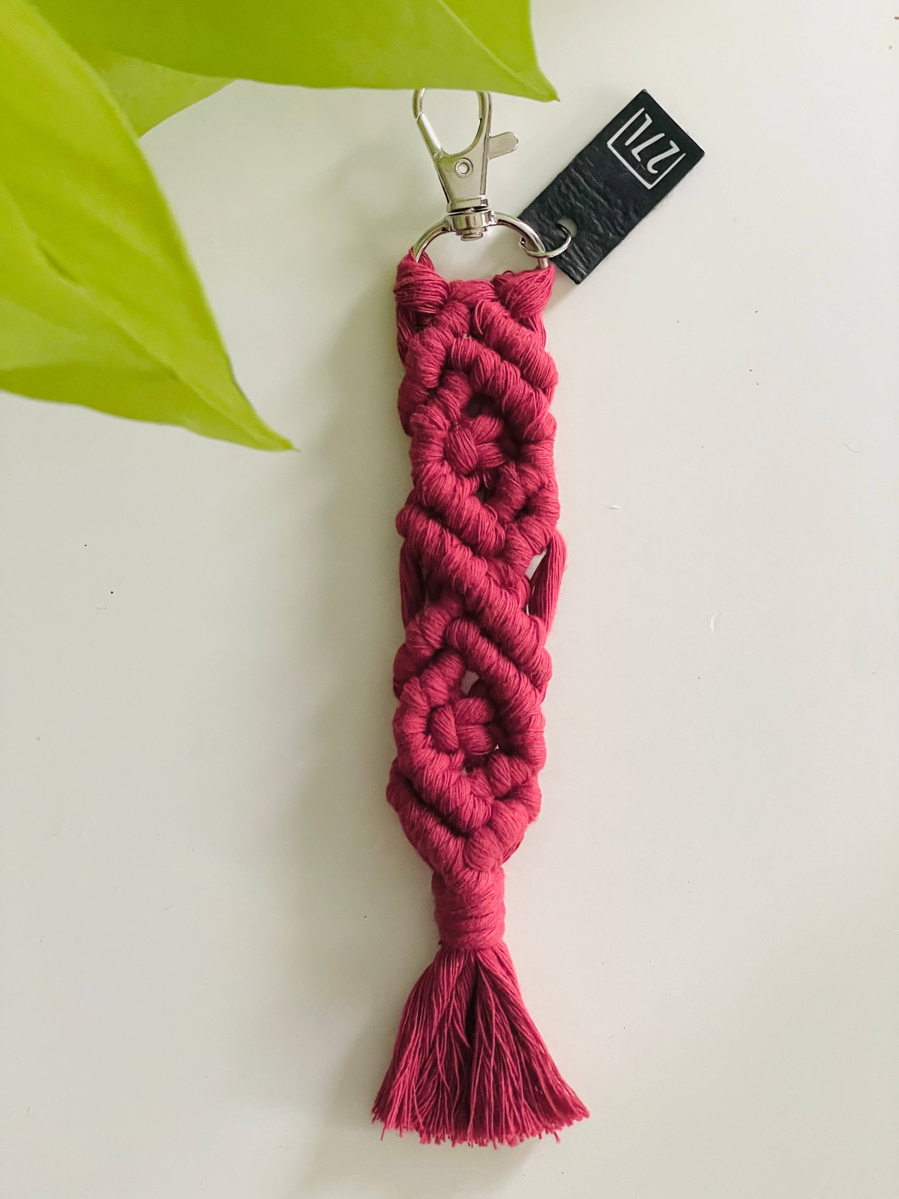 27 and Looming - Wholesale Keychain - Women's - Diamond Macrame Keychain, Boho, Bag Charm, Accessory, Woven11