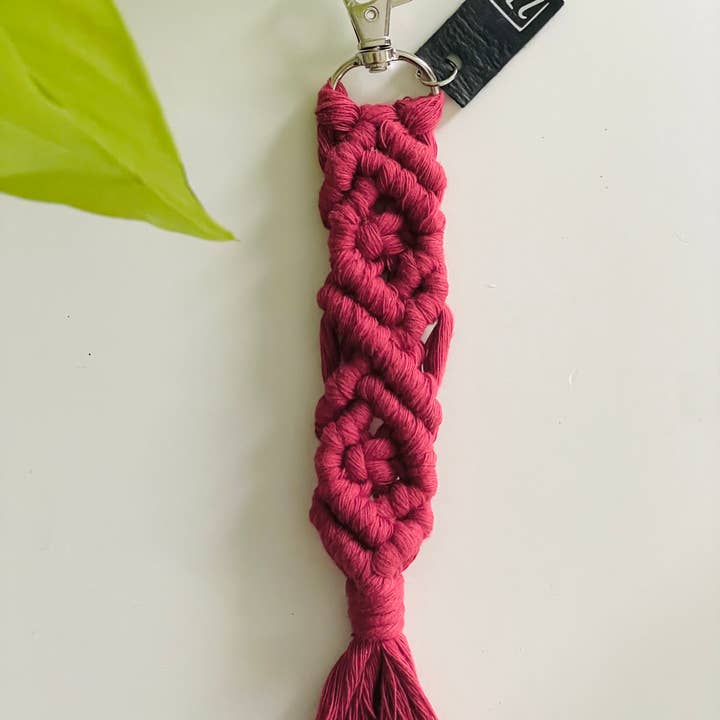 27 and Looming - Wholesale Keychain - Women's - Diamond Macrame Keychain, Boho, Bag Charm, Accessory, Woven11