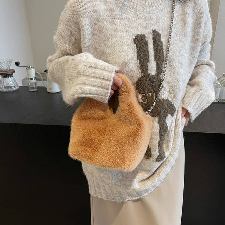 ACCITY - Wholesale Shoulder Bag - Women's - WINTER IMITATION REX RABBIT FUR HANDBAG PLUSH_CWAB3958
