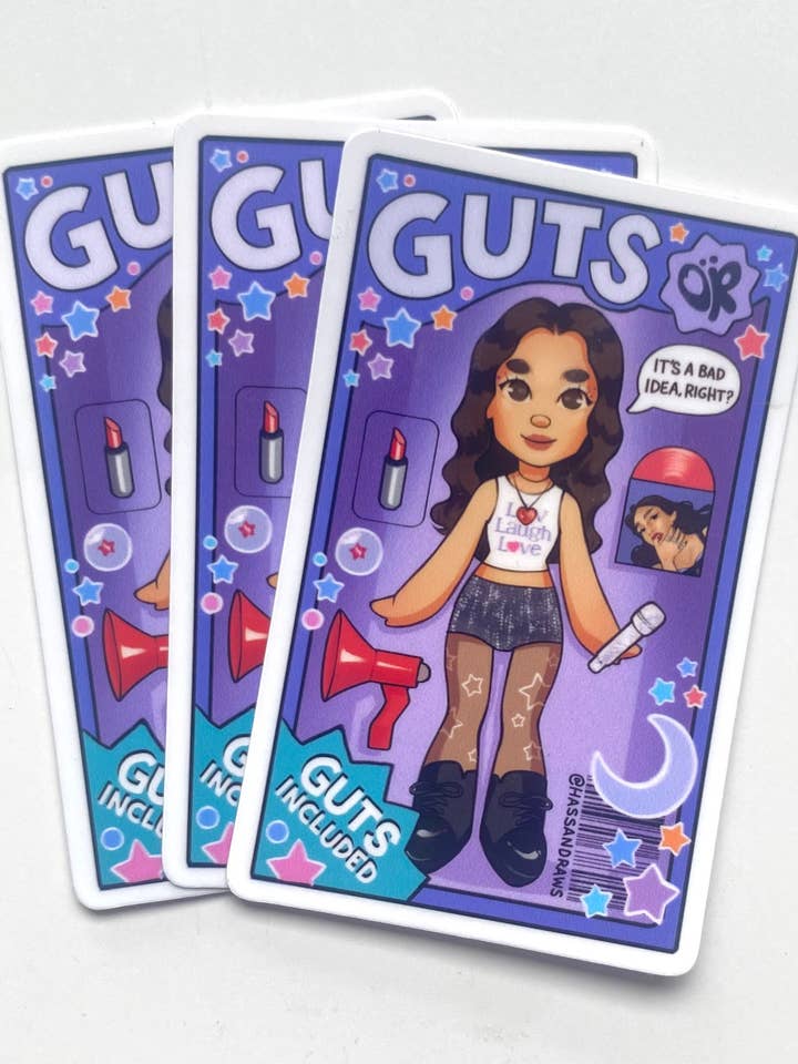 Olivia Guts Pop Inspired Doll Drawing Sticker Decal Art for wholesale by Hassan Draws