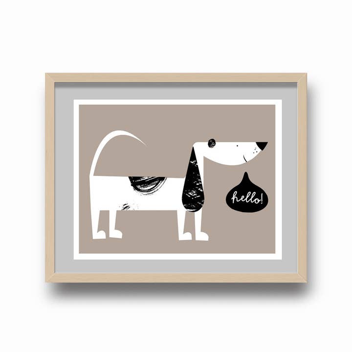 Giclee Dog Print Cute Pup - Kids Room Art Dog Illustration for wholesale by strawberryluna