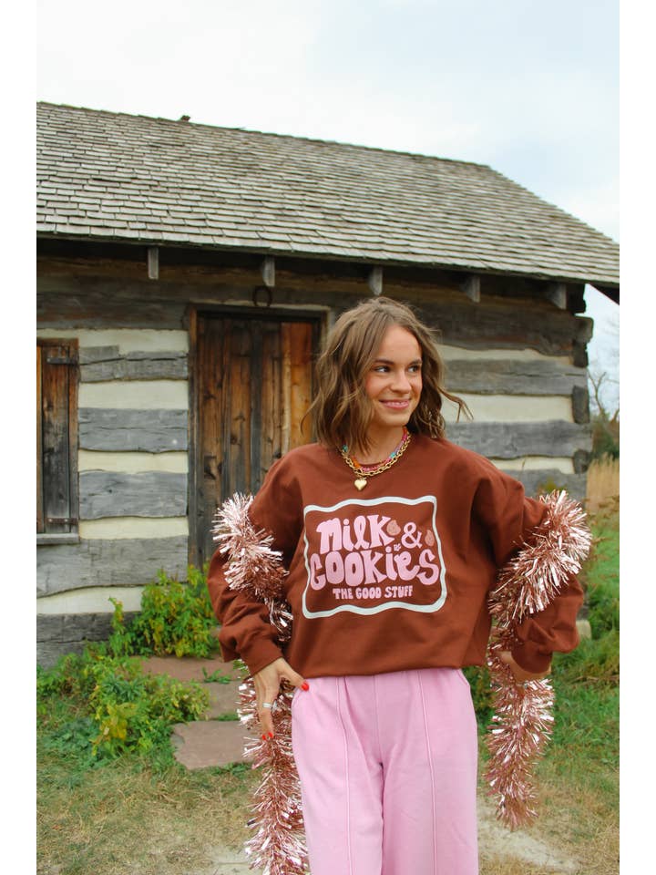 Raine Company - Wholesale Graphic Sweatshirt - Women's - Milk and Cookies Crew4