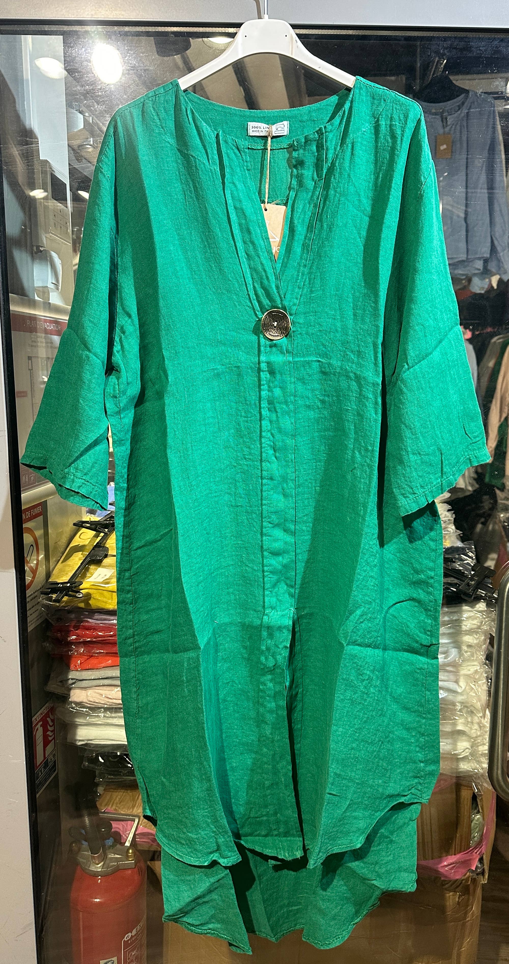 LÉA & LUC - Vente Robe – femme - Robes en 100% Lin avec un bouton REF. 554724