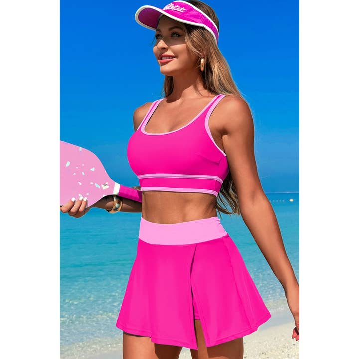 Supreme Fashion - Wholesale Two Piece Swimsuit - Women's - Color Block Two Pieces High Waisted Skirt Swimsuit10