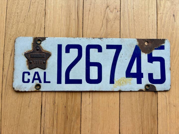 1919 California License Plate for wholesale by RusticPlates