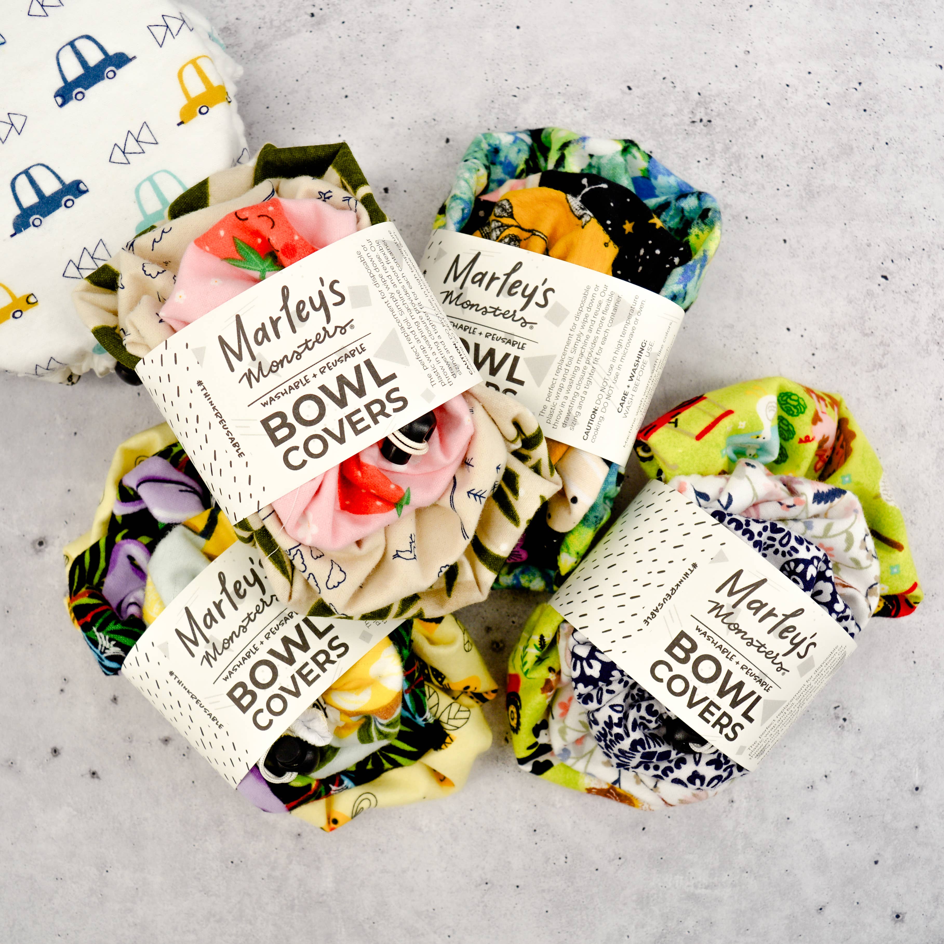 Marley's Monsters - Wholesale Food Storage Wrap/Bag - Bowl Covers: Flannel - Case of 66